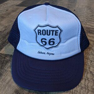 Route 66 Trucker Hat Blue White Snapback